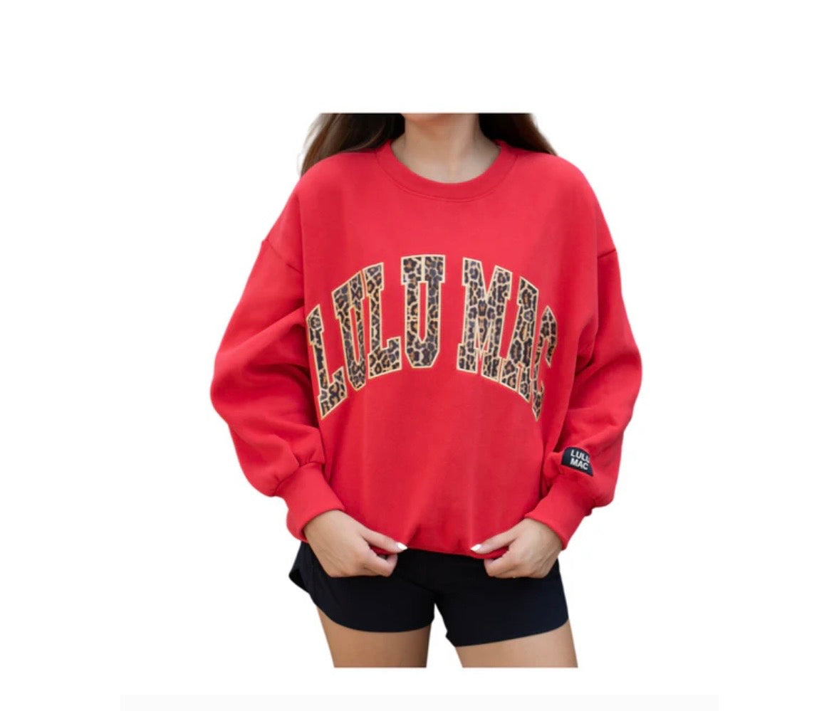 LuLu Red Sweatshirt W/Leopard