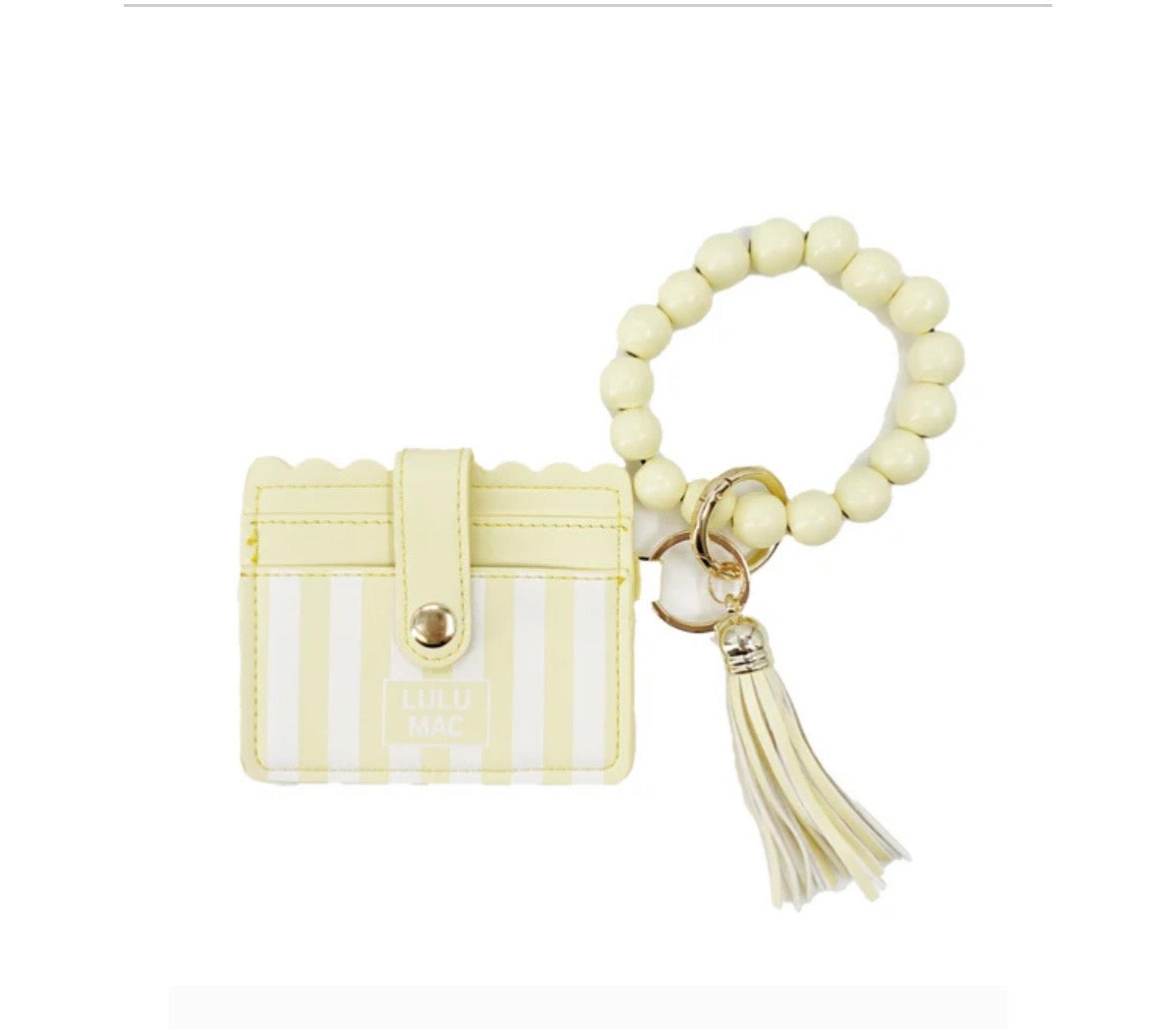 LuLu Yellow Stripe Darby wristlet
