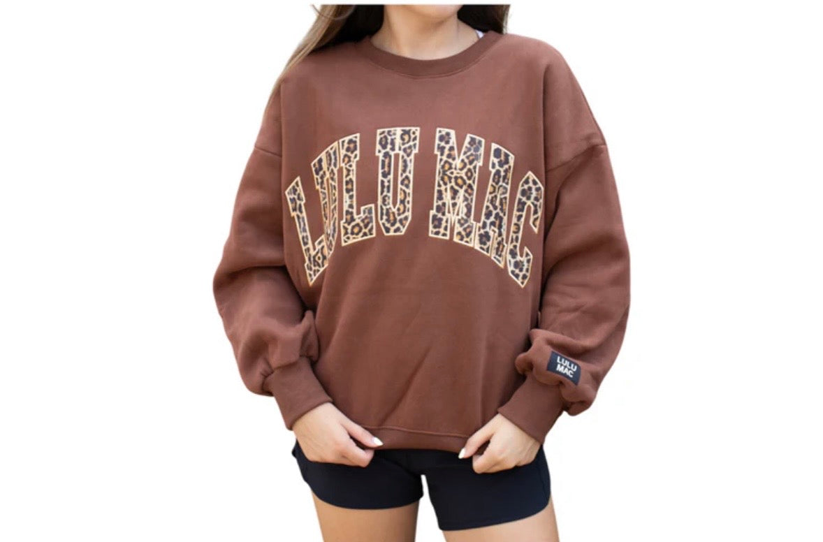 LuLu Brown W/Leopard Sweatshirt