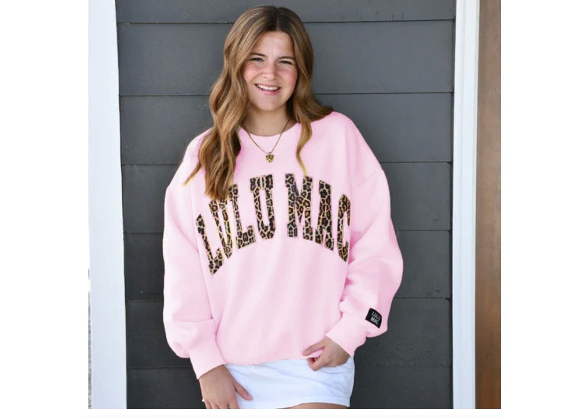 LuLu Light Pink/Leopard Sweatshirt
