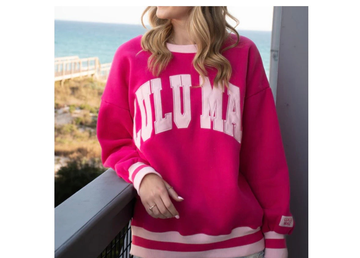 LuLu Social Society Hot Pink /Light Pink Sweatshirt