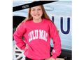 Youth Hot Pink/White Polka Dot Stitch Sweatshirt