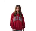 LuLu Crimson/Houndstooth Stitch Sweatshirt