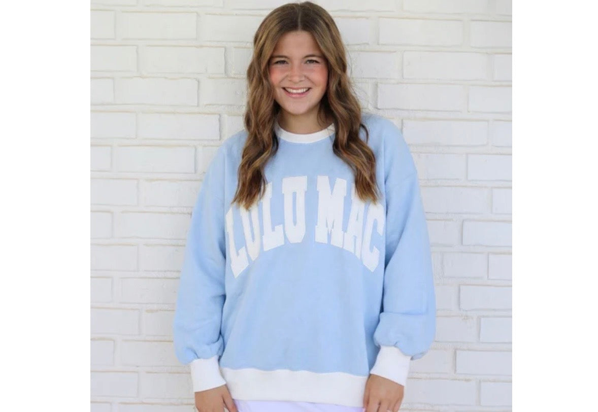 LuLu Light Bue/White sweatshirt