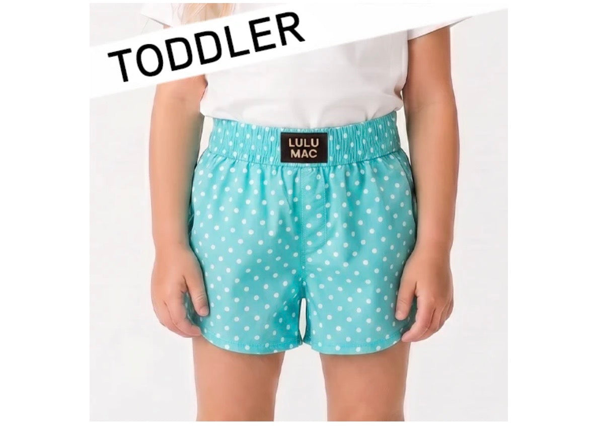 Toddler Aqua Mini Dot shorts