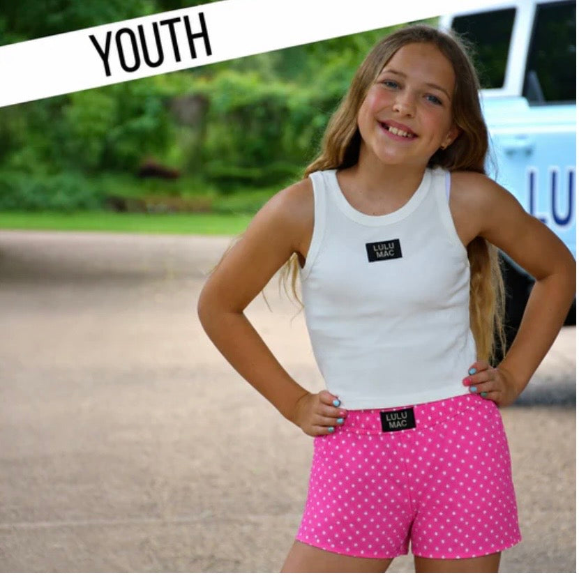 Youth Bubblegum Mini Dot Shorts