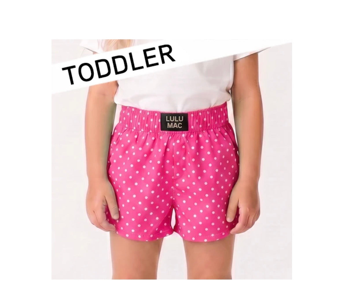 Toddler Bubblegum Mini Dot shorts