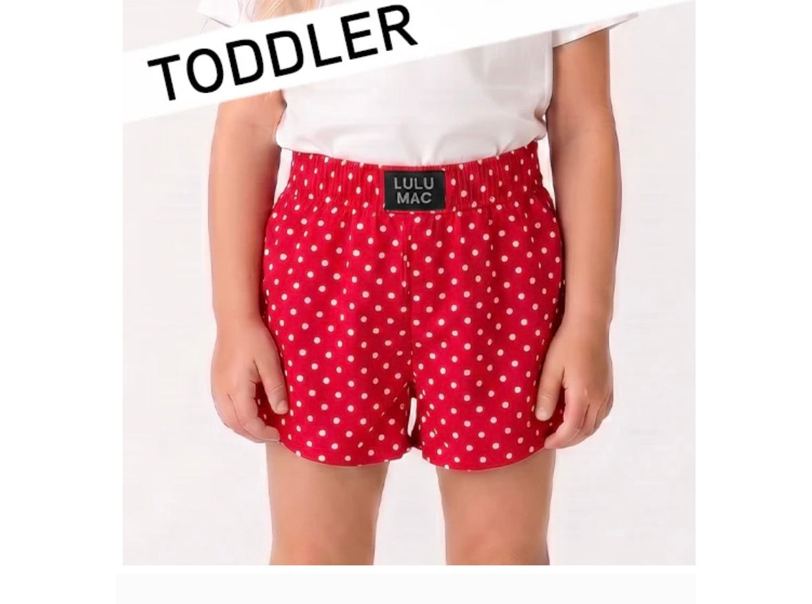 Toddler Red Mini Polka Dot shorts