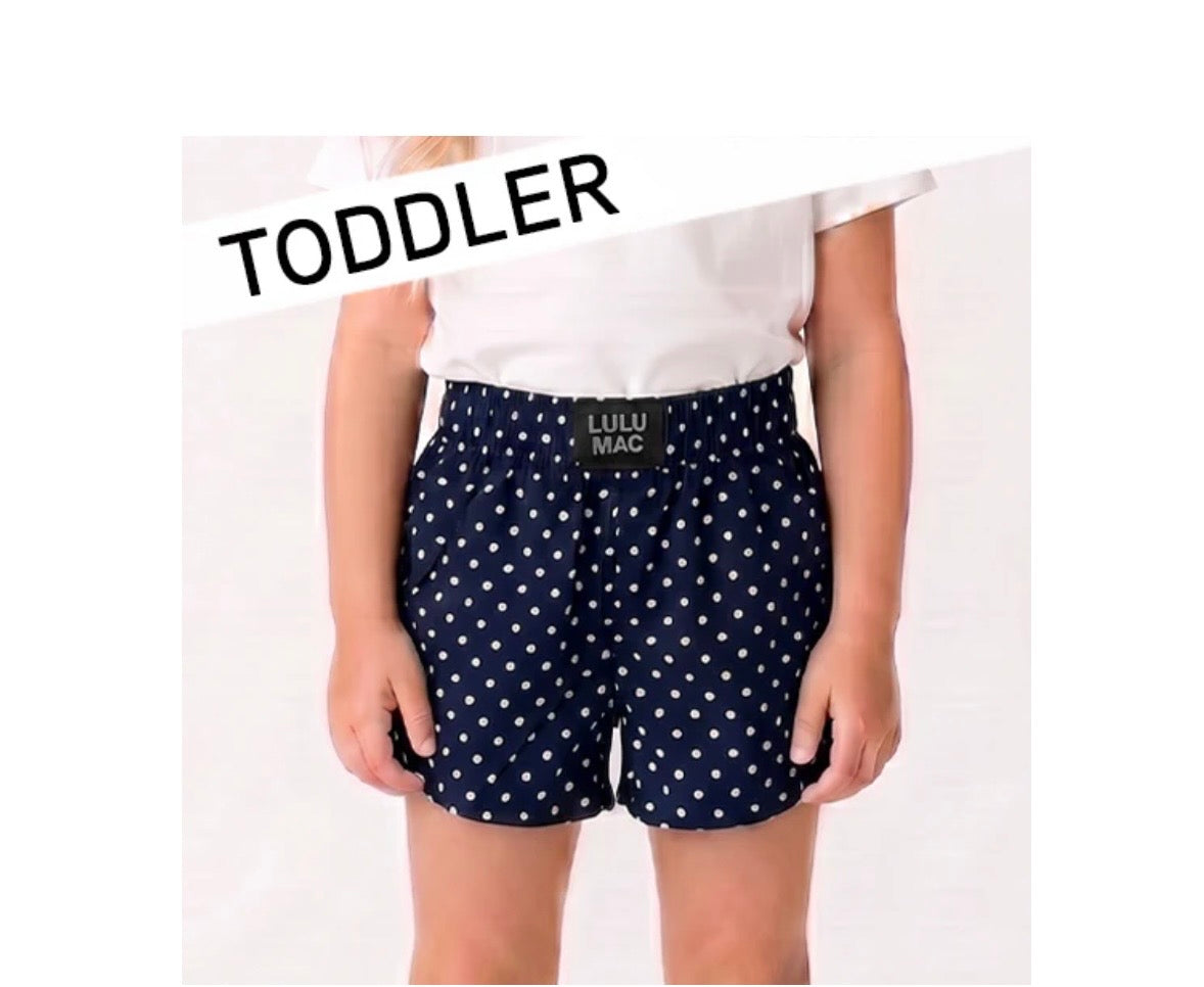Toddler Navy Mini Dot Shorts