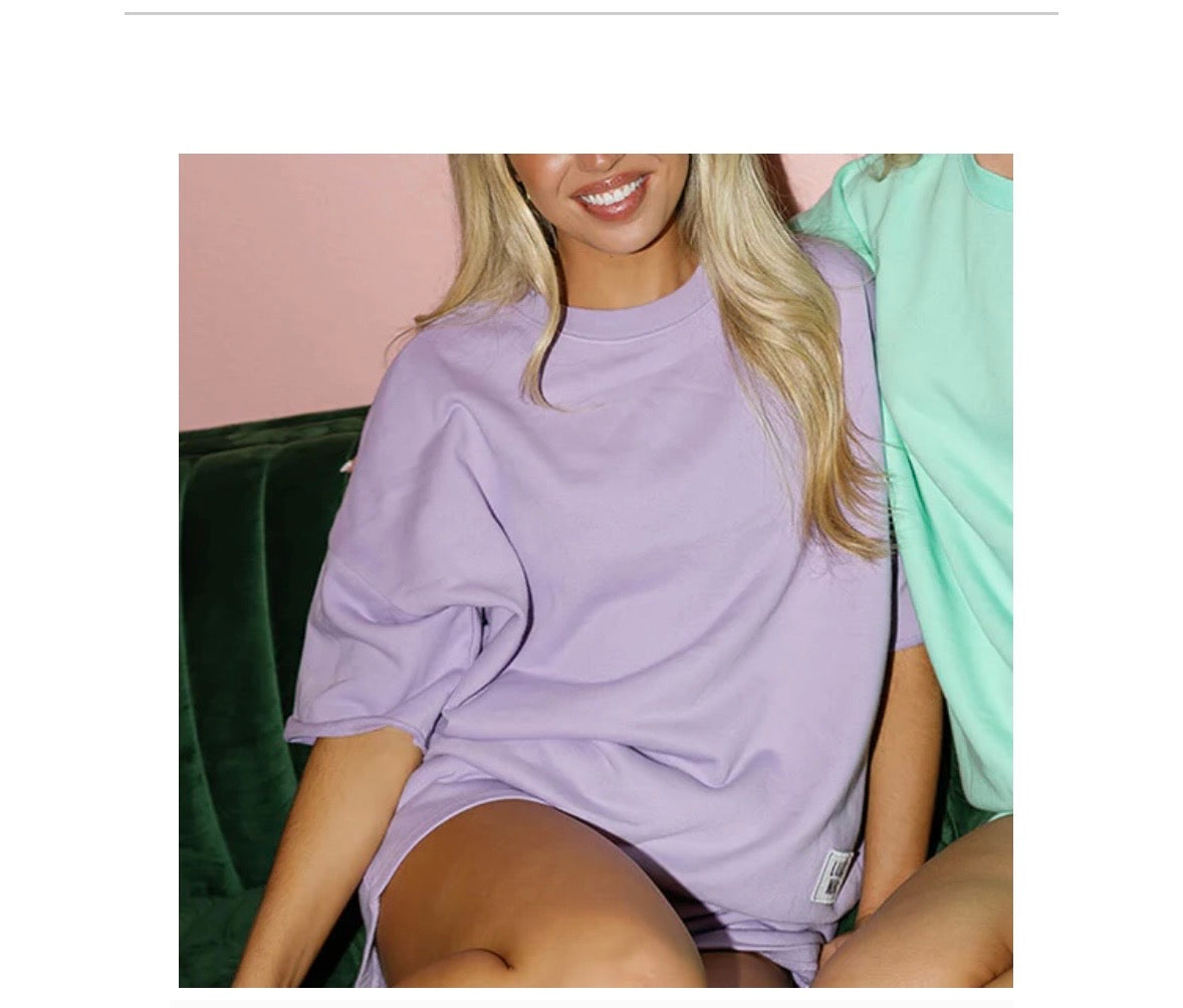 Short Sleeve Terry Cloth Top-Lavender