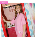 Short Sleeve Terry Cloth Top- Bubblegum