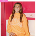 Stitch Mockneck Terrycloth Top-Orange