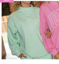 Stitch Mockneck Terry Cloth top-Mint