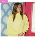 Stitch Mockneck Terry cloth Top-Yellow