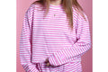 Mac Stripe MonoChrome Longsleeve Top-Neon Pink