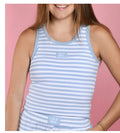 Mac Striped Monochrome Tank-Light Blue