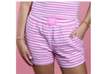 Mac Stripe Monochrome Shorts-Neon Pink