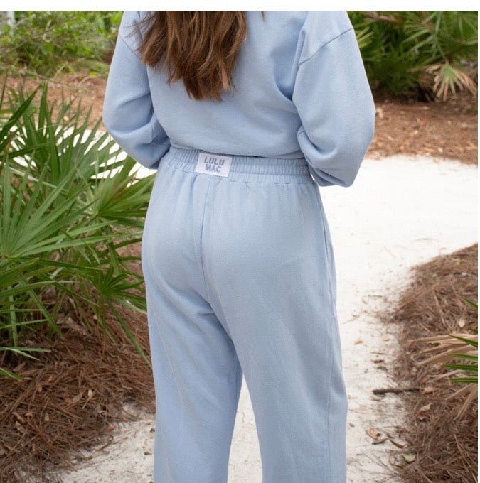Terry Cloth Pants-Light Blue