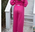 Terry Cloth Pants-Hot Pink