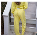Terry Cloth Pants-Yellow