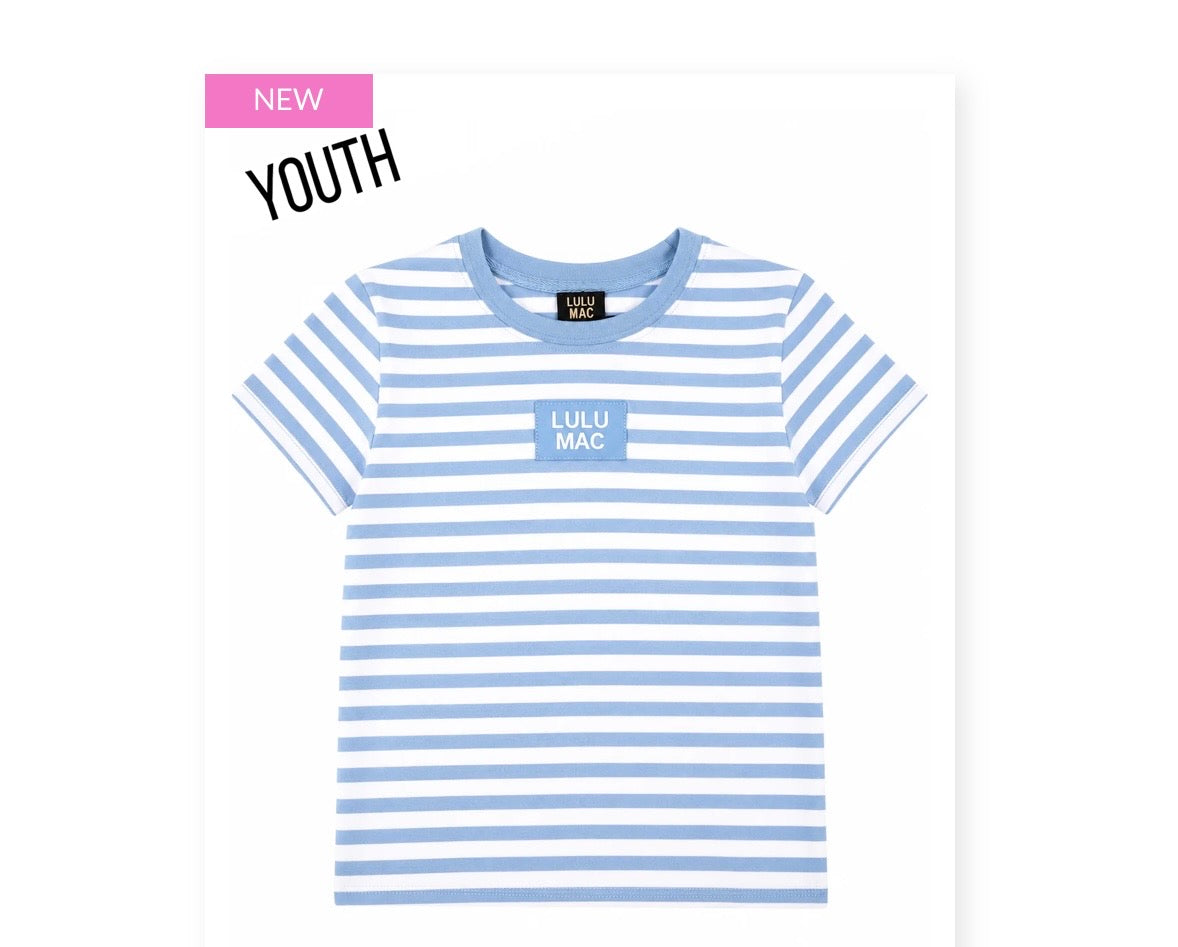 :Youth Monochrome Babydoll top-Light Blue