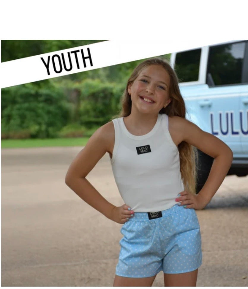 Youth Light Blue mini Dot Shorts